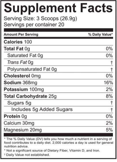 :TEMPO Liquid Fuel Concentrate nutritional information